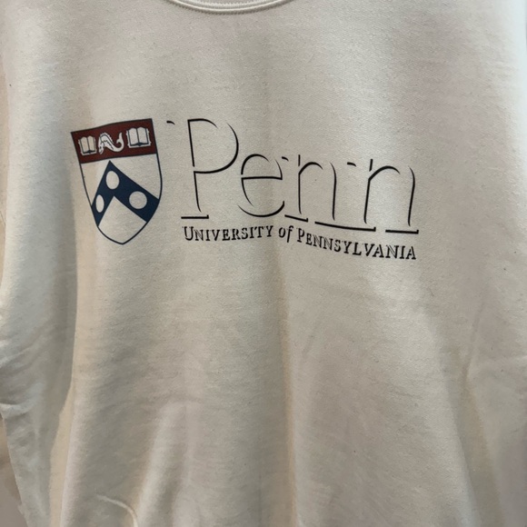 University Of Pennsylvania Crewneck Sweatshirt, White, Adult Sz Medium - Picture 2 of 6